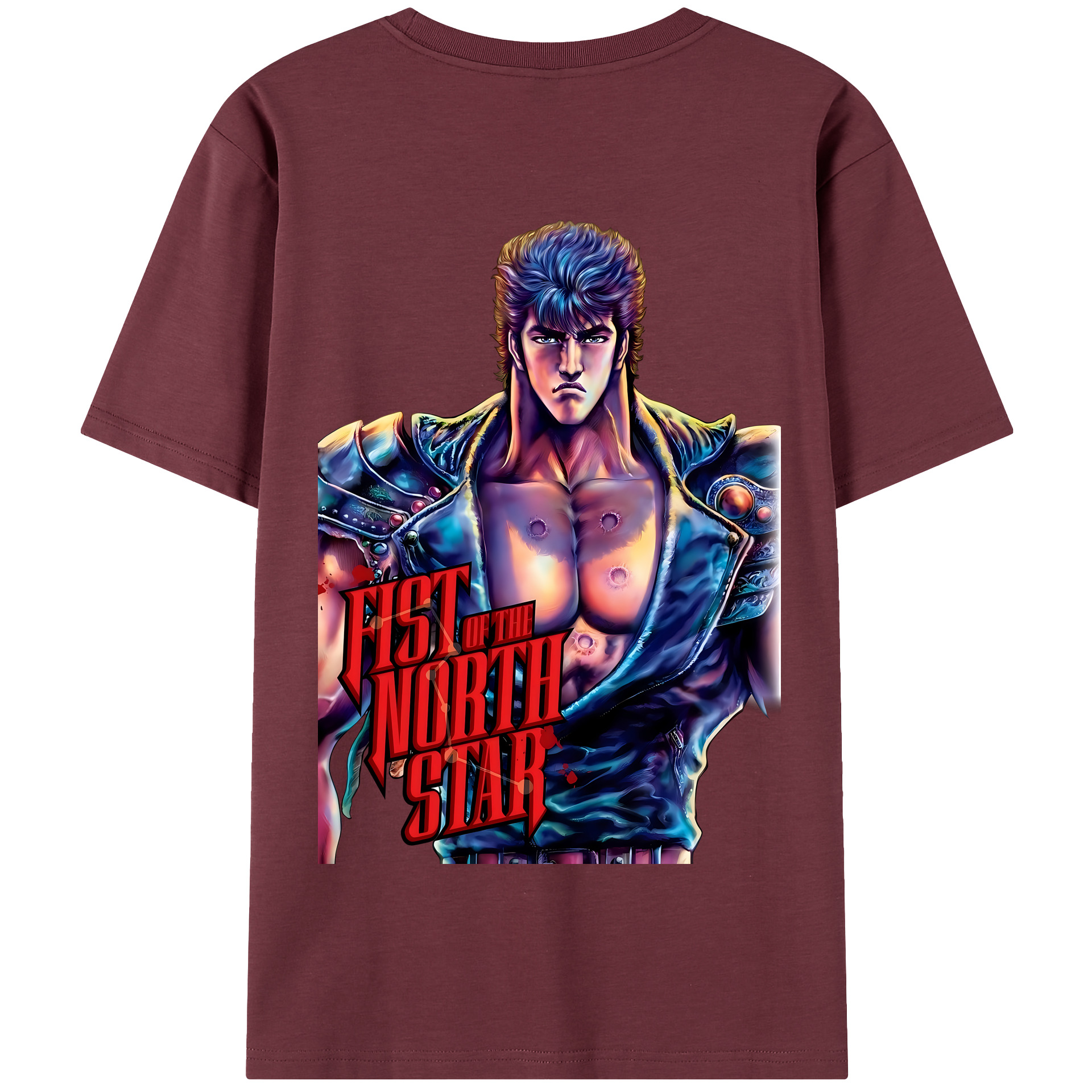 （画像用） 北斗の拳 Fist of the North Star 綿100％半袖Tシャツ（背面プリント）